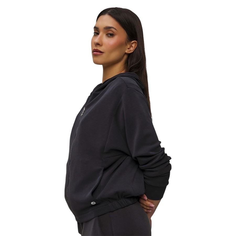 Felpa soft touch con cappuccio e zip da donna Deha | D2200010009